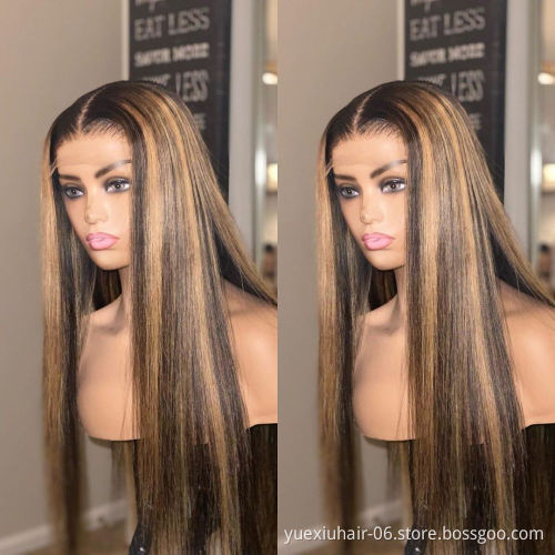 Highlight 4/27 Loose Wave 13x6 Lace Frontal Human Hair Wigs Wholesale Brazilian Remy HD Full Transparent Lace 5x5 6x6 Wig Vendor